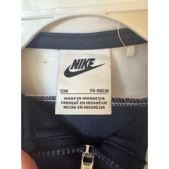 Nike Baby Boys 12M Navy Blue White Blue Tracksuit 2 Piece Set Jacket Pants - Picture 5 of 5